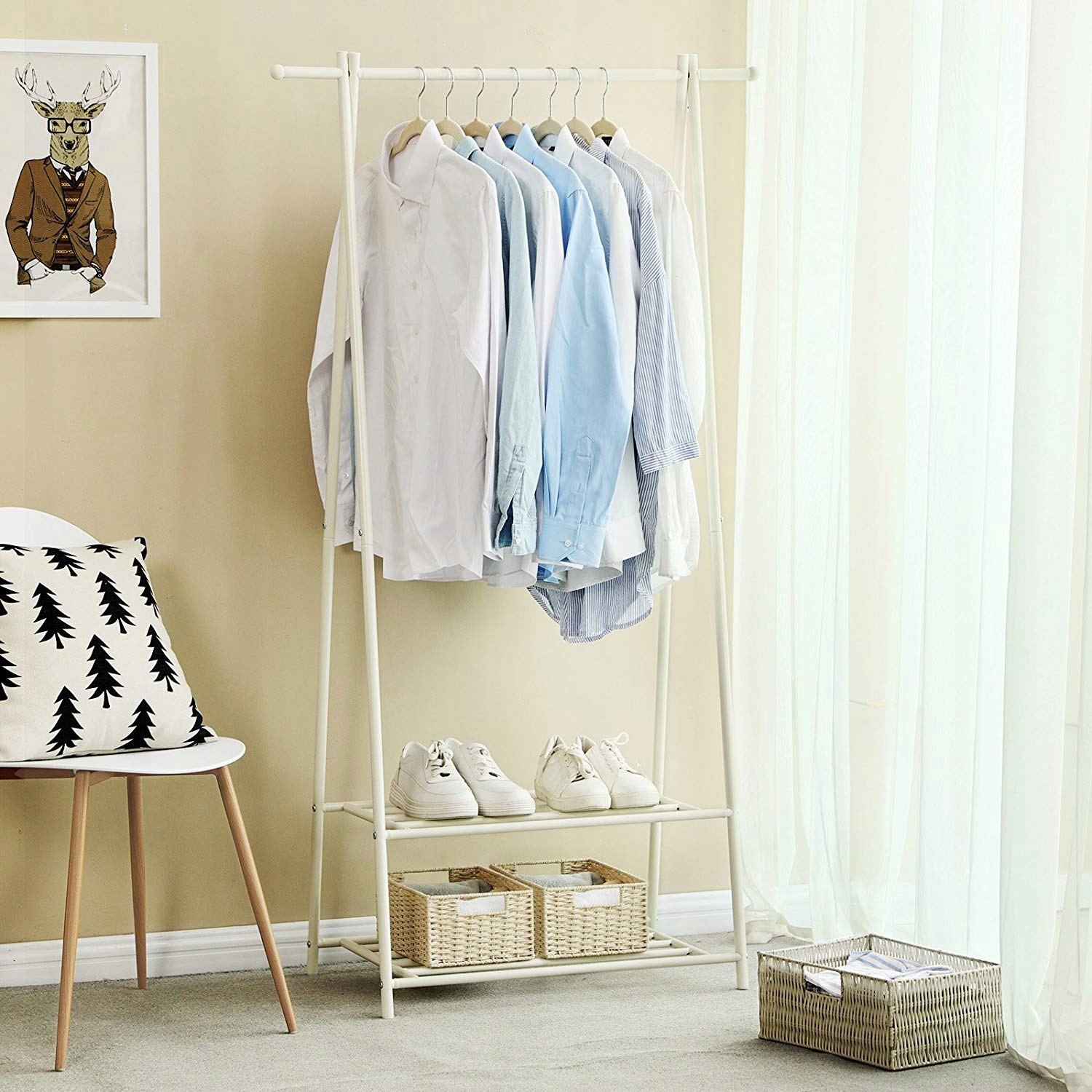 WIESZAK NA UBRANIA GARDEROBA REGAŁ DRABINA BIAŁA Kod producenta --