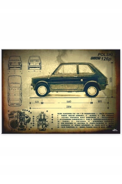

Dekoracja Ścienna Plakat Metal Blacha Obraz 126 p