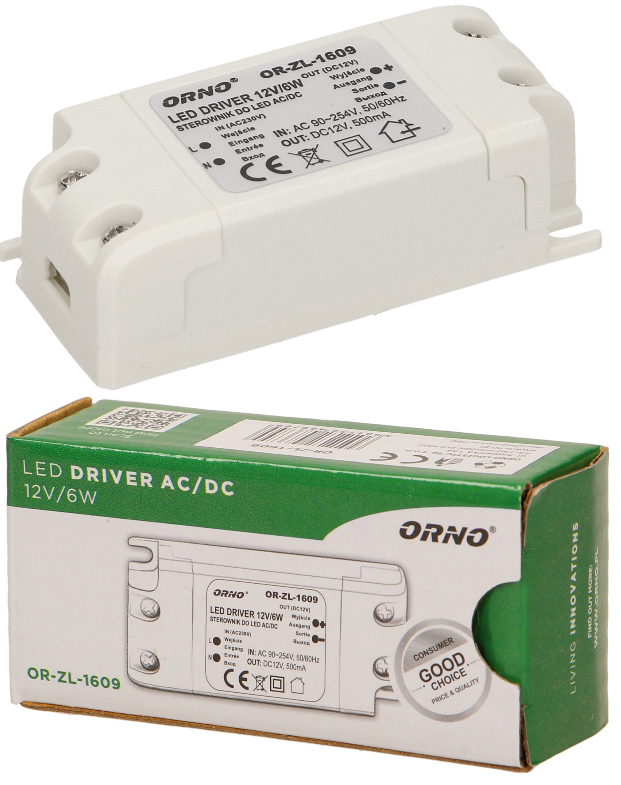 

Zasilacz Led Ac/dc Led 6W OR-ZL-1609
