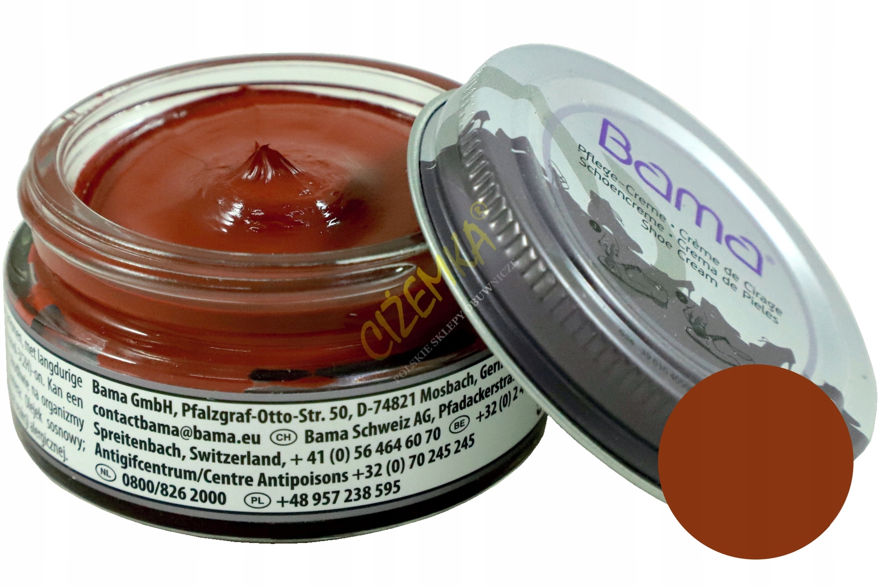 BAMA PASTA KREM BALSAM SKÓR LICOWYCH 155 CZERWONY BRĄZ