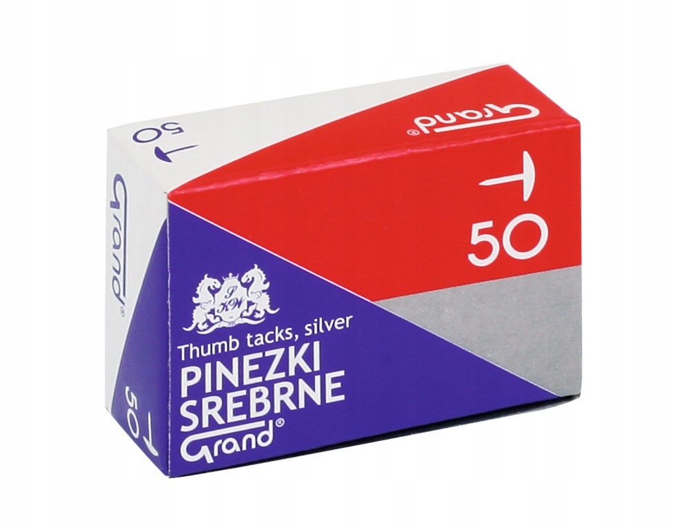 Srebrne PINEZKI Do Tablic Korkowych Opak 50 SZTUK