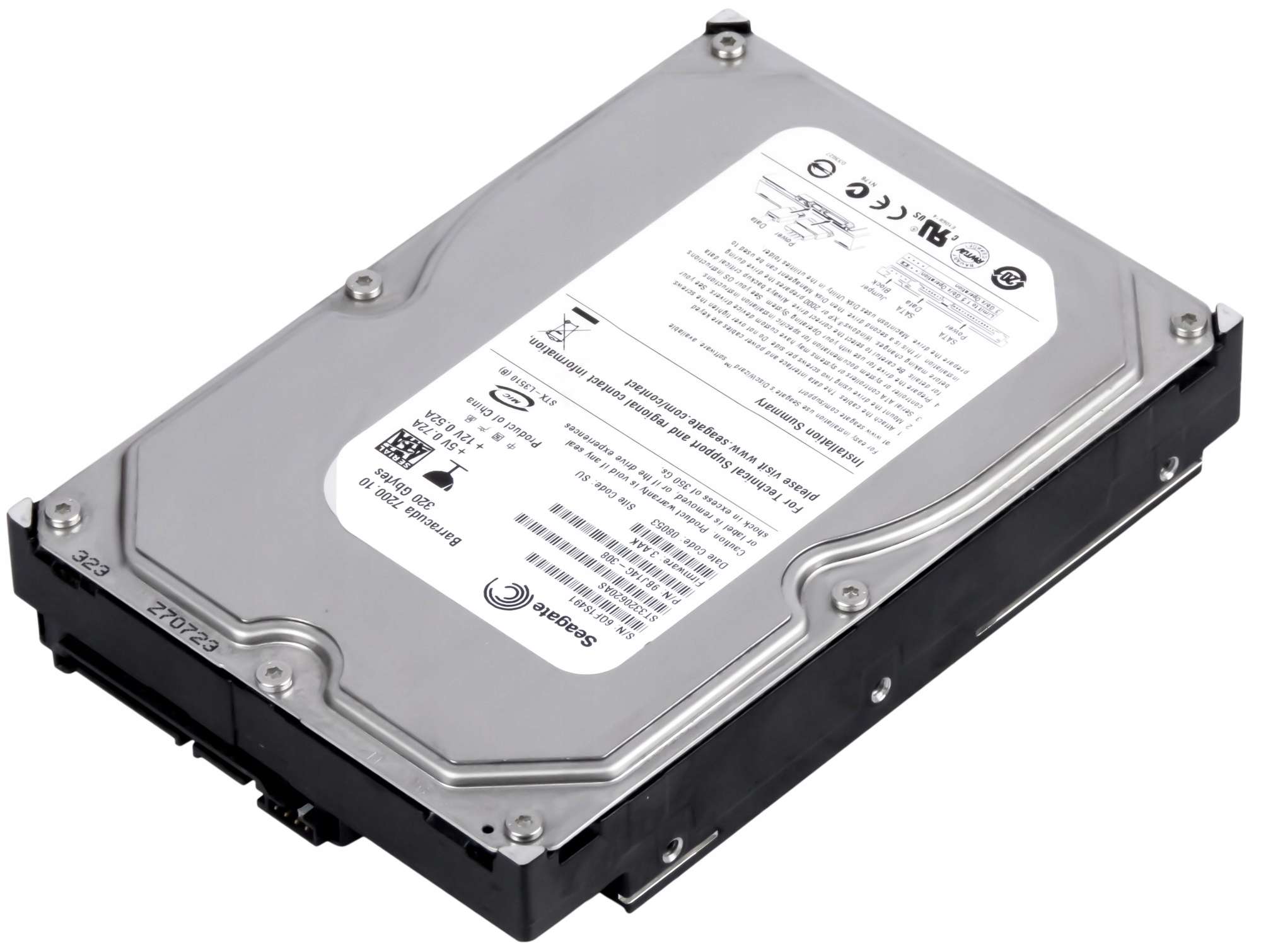 SEAGATE 320GB 7.2K 16MB SATA II 3.5'' ST3320620AS Kod producenta ST3320620AS