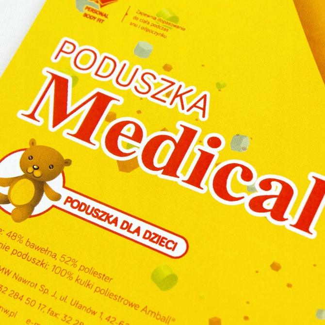 POLSKA PODUSZKA MEDICAL 40x60 DLA DZIECKA AMW 95*C Długość 40 cm