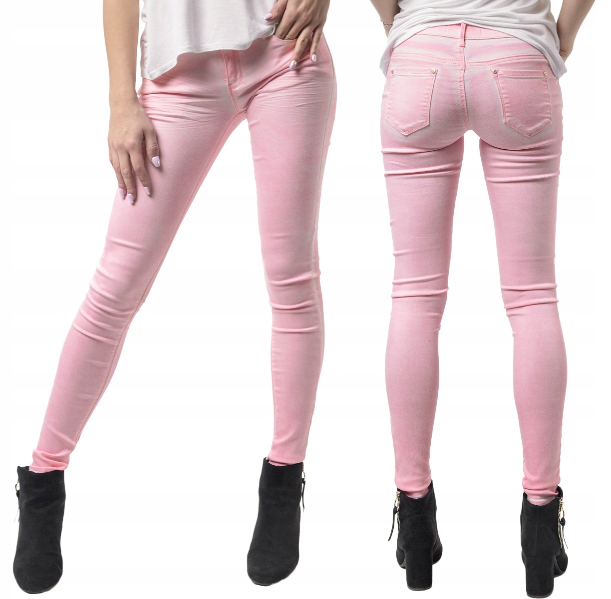 

Spodnie Damskie Rurki Bawełniane 1015 78 cm różowe