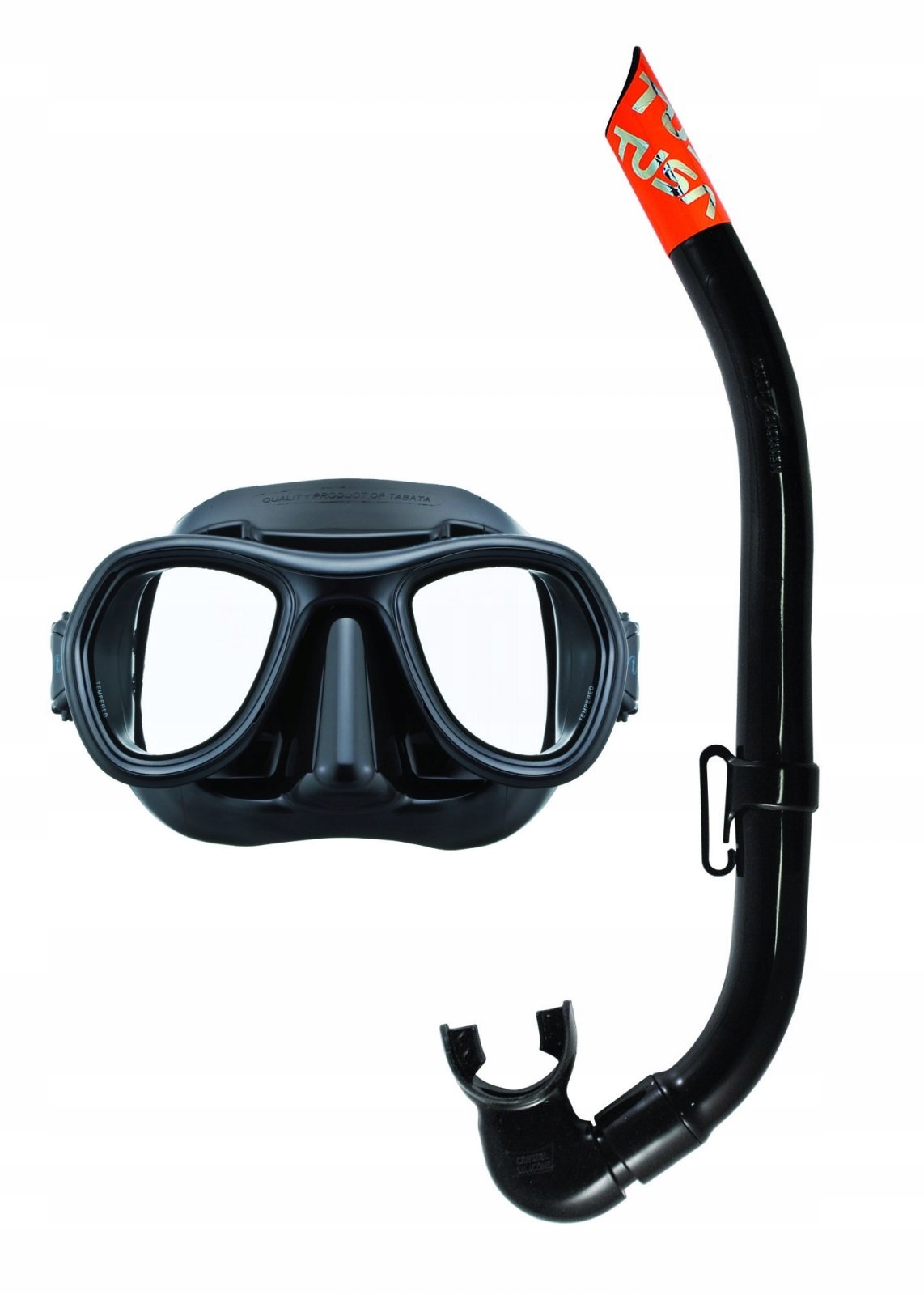 Zestaw do freedivingu maska i fajka Tusa Panthes kolor czarny