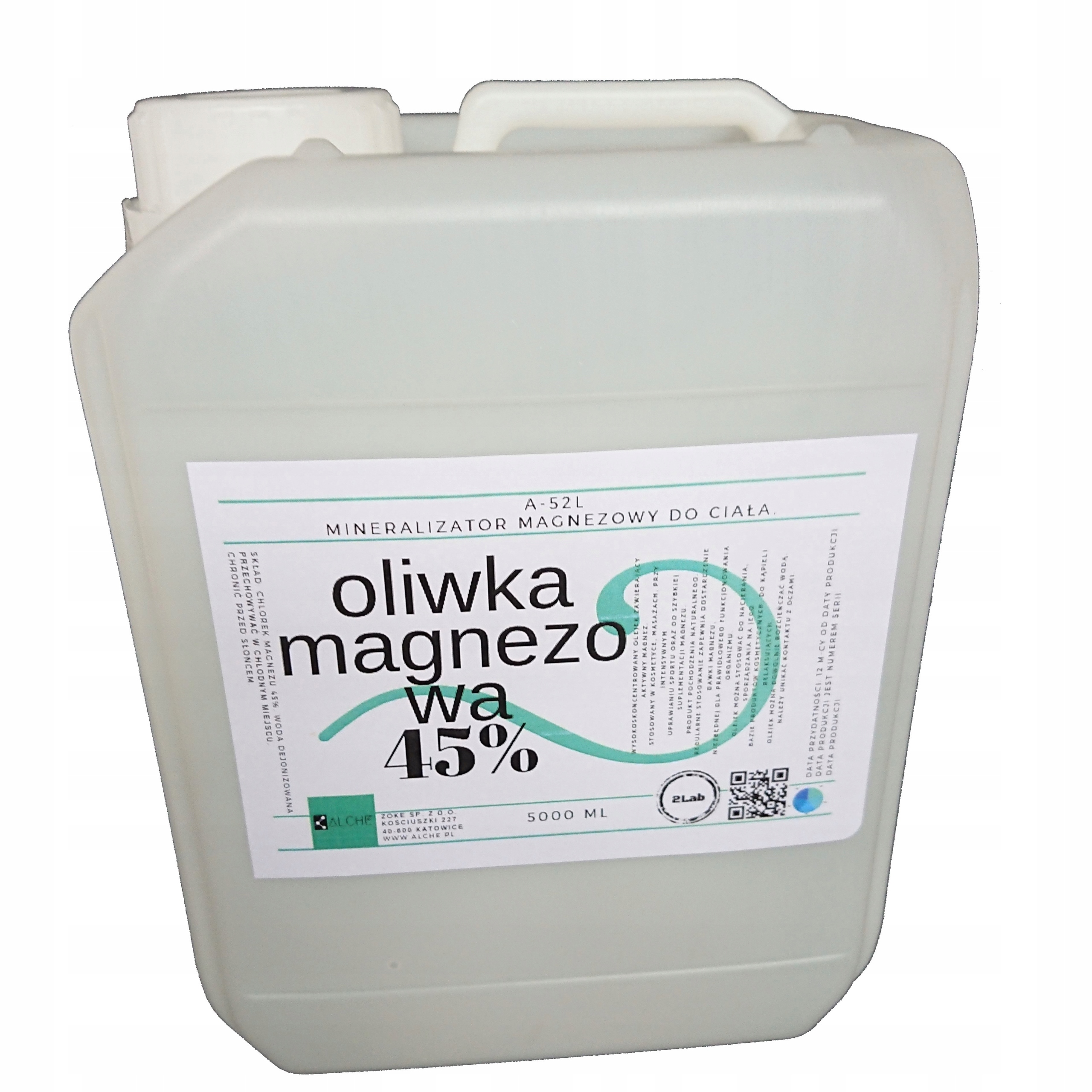 Olejek magnezowy. Oliwa magnezowa 45%. 5000 ml
