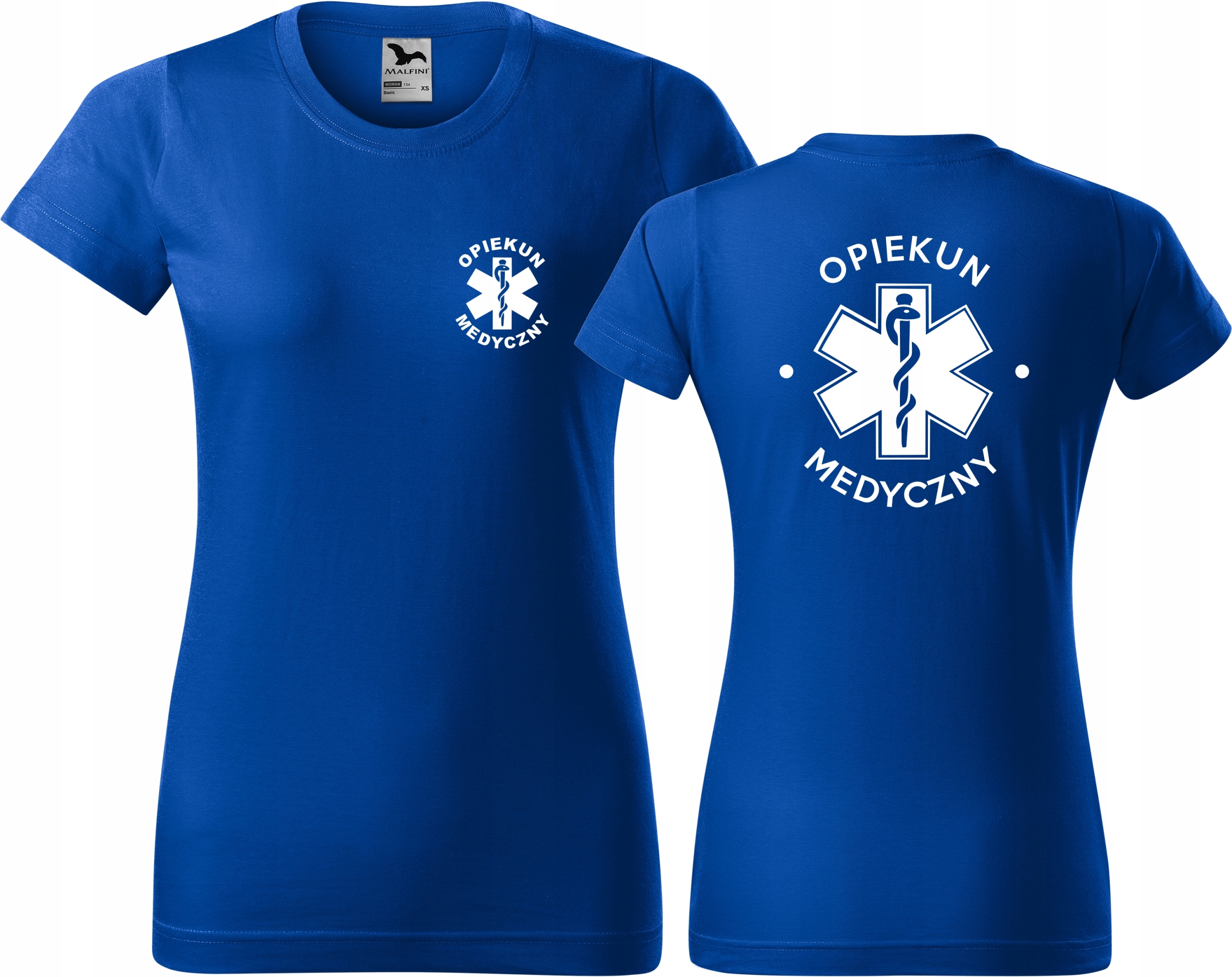 

Damska koszulka medyczna nadruk Opiekun Medyczny