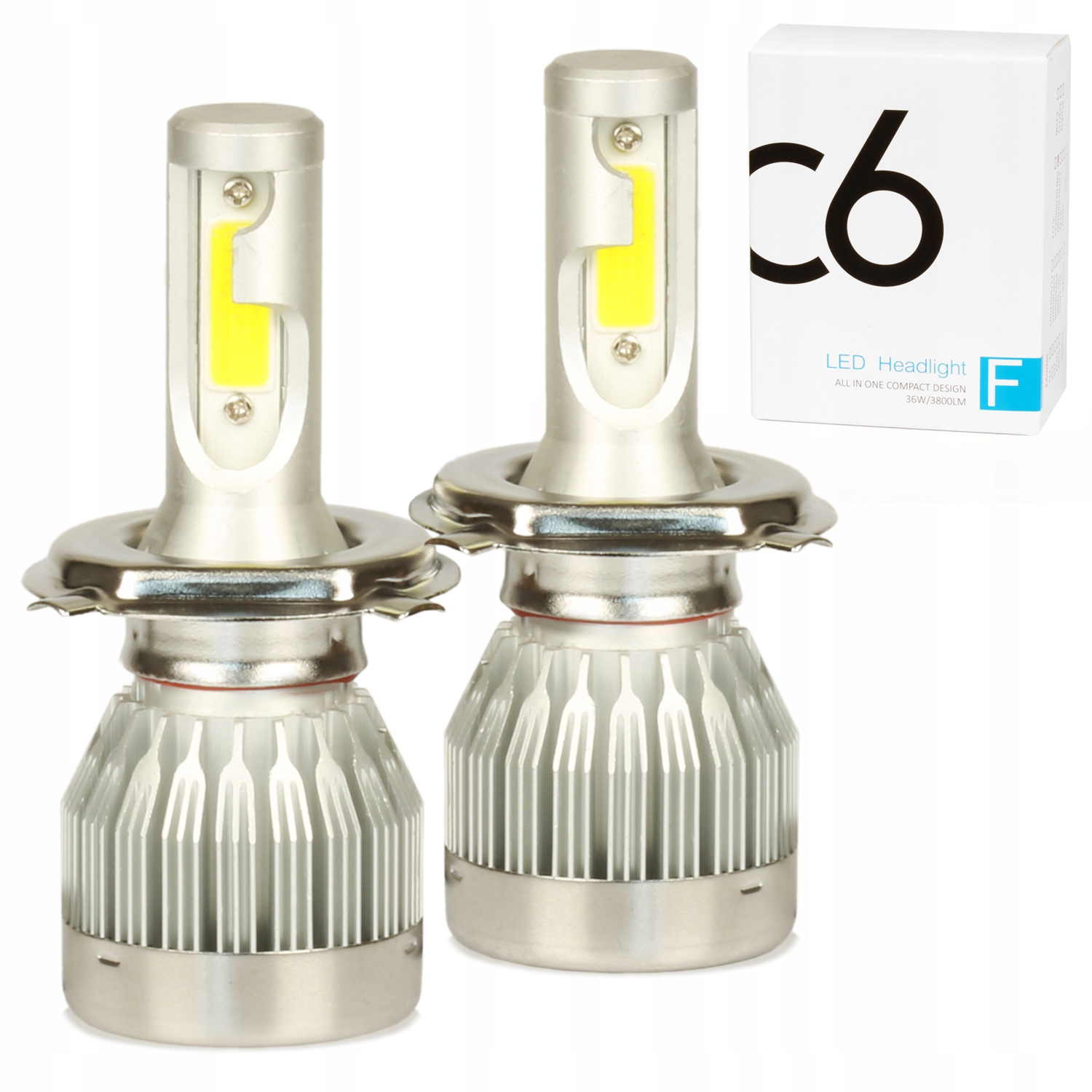 

Zestaw Led Cob H4 C6 72W 7600 lm żarówki Dzień/noc