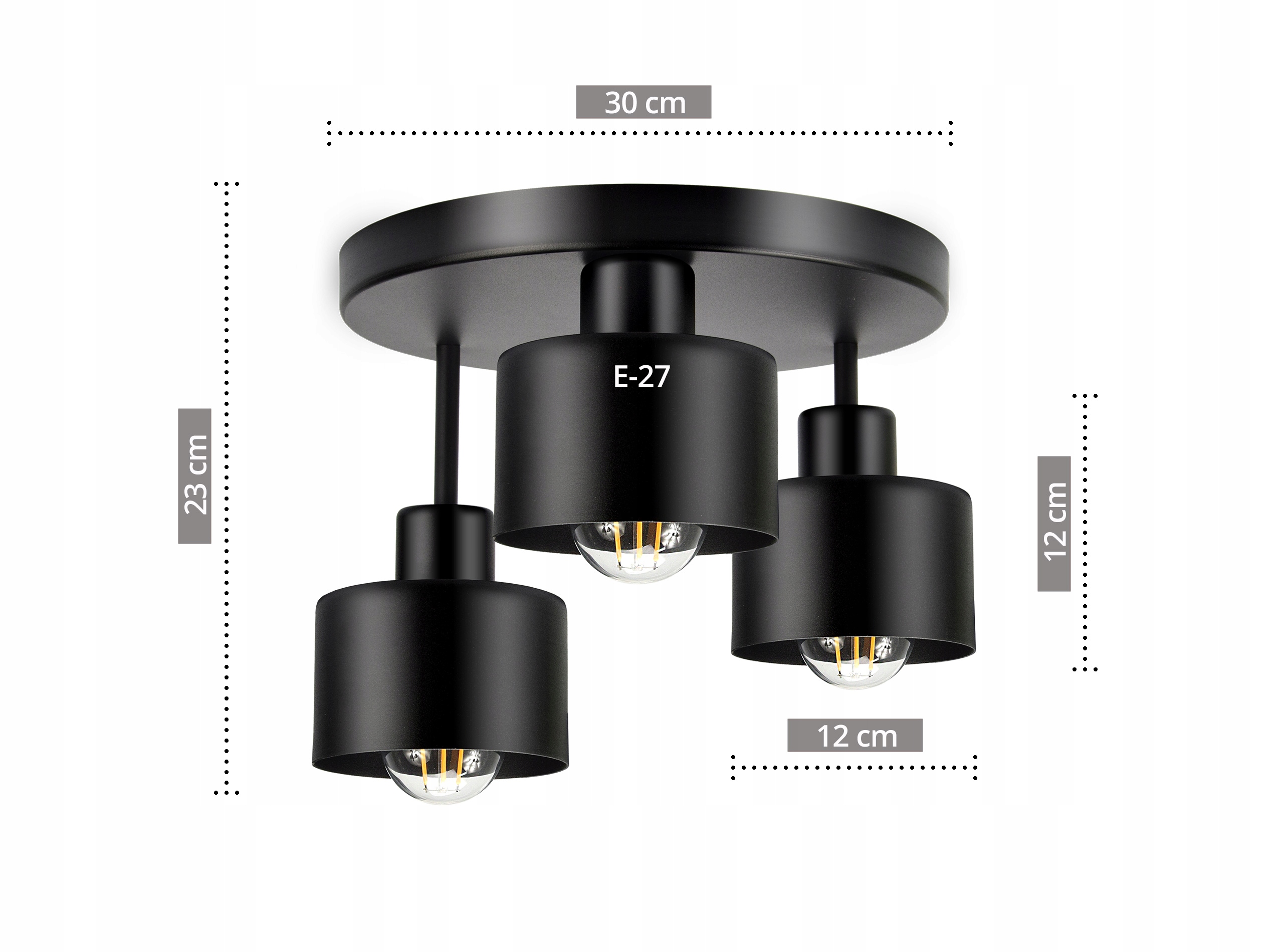 Потолочный светильник LED люстра 3xE27 черный 382-E3 Черный цвет