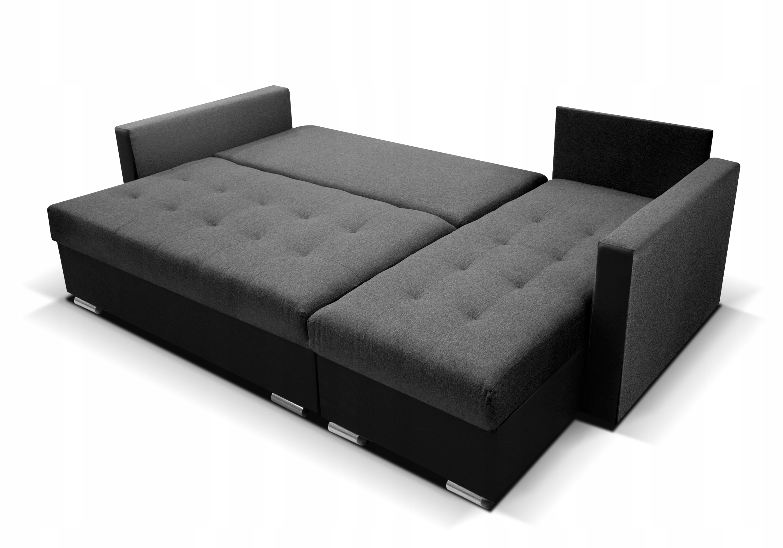 Narożnik 2x pojemnik funkcja spania sprężyny Głębokość mebla 140 cm