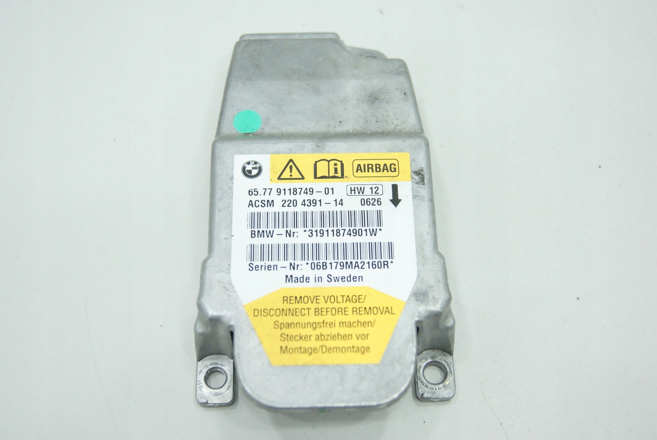 AIRBAG CRASH DATA SRS RESET BMW