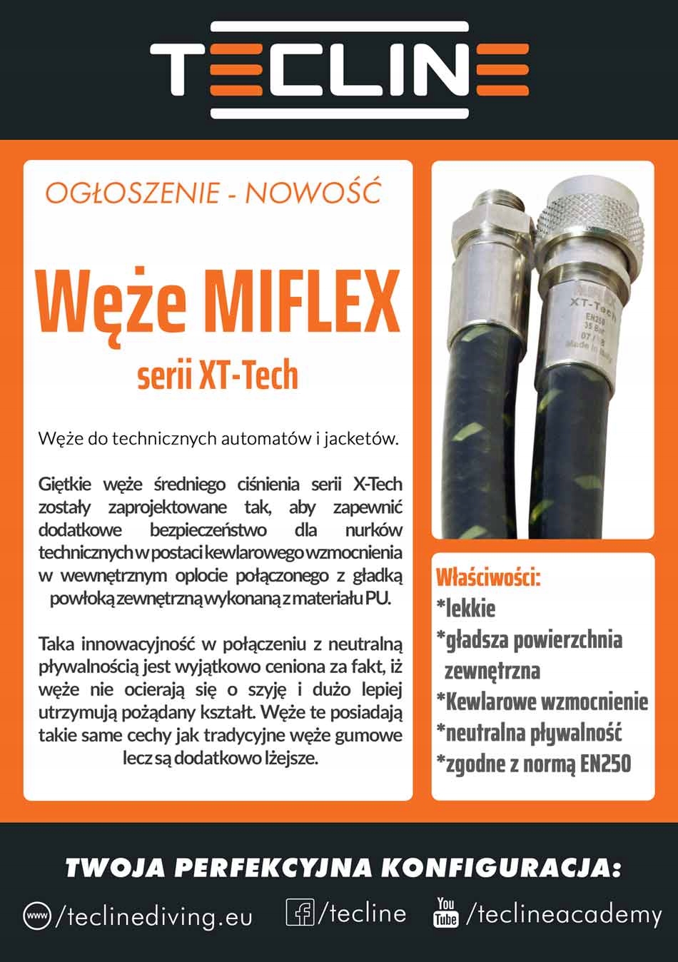 WĄŻ MIFLEX XT-TECH LP 0,75 M Długość (cm) 75