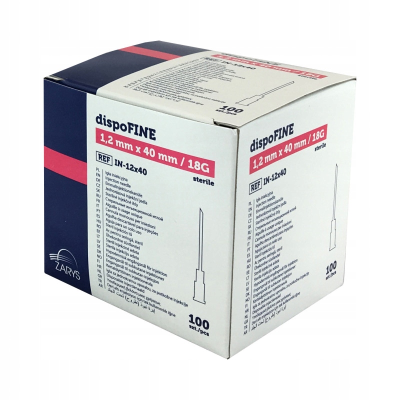 

Igły iniekcyjne dispoFINE 1,2x40mm 100 szt.