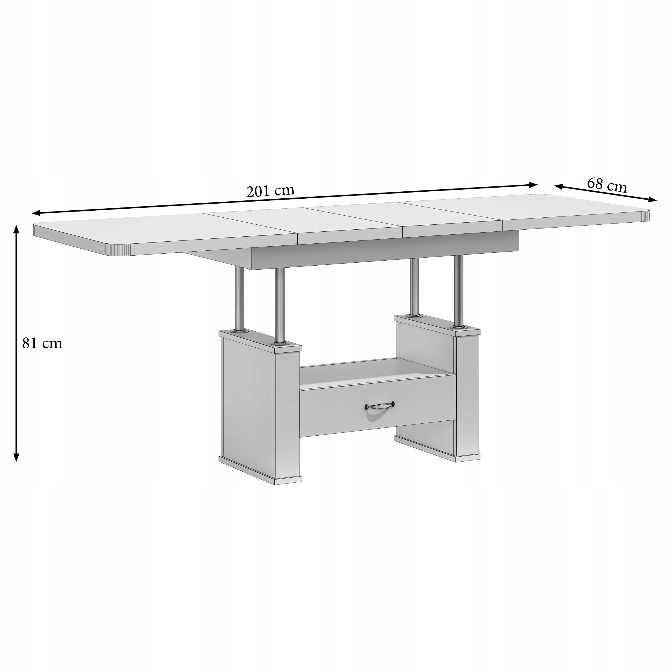 ŁAWA,ŁAWOSTÓŁ,ROZKŁADANY Z SZUFLADĄ KASZTAN S5 Szerokość mebla 68 cm