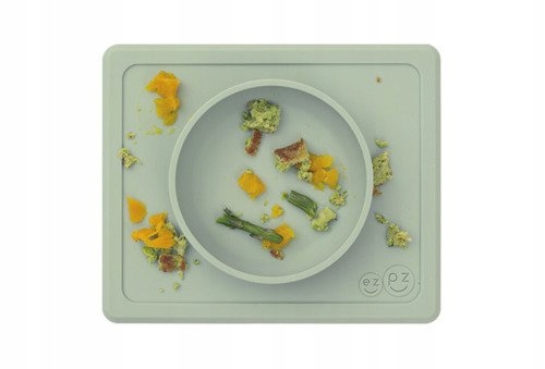 ZESTAW EZPZ SILIKONOWA MISKA I TALERZYK MINI MAT Kolor zielony