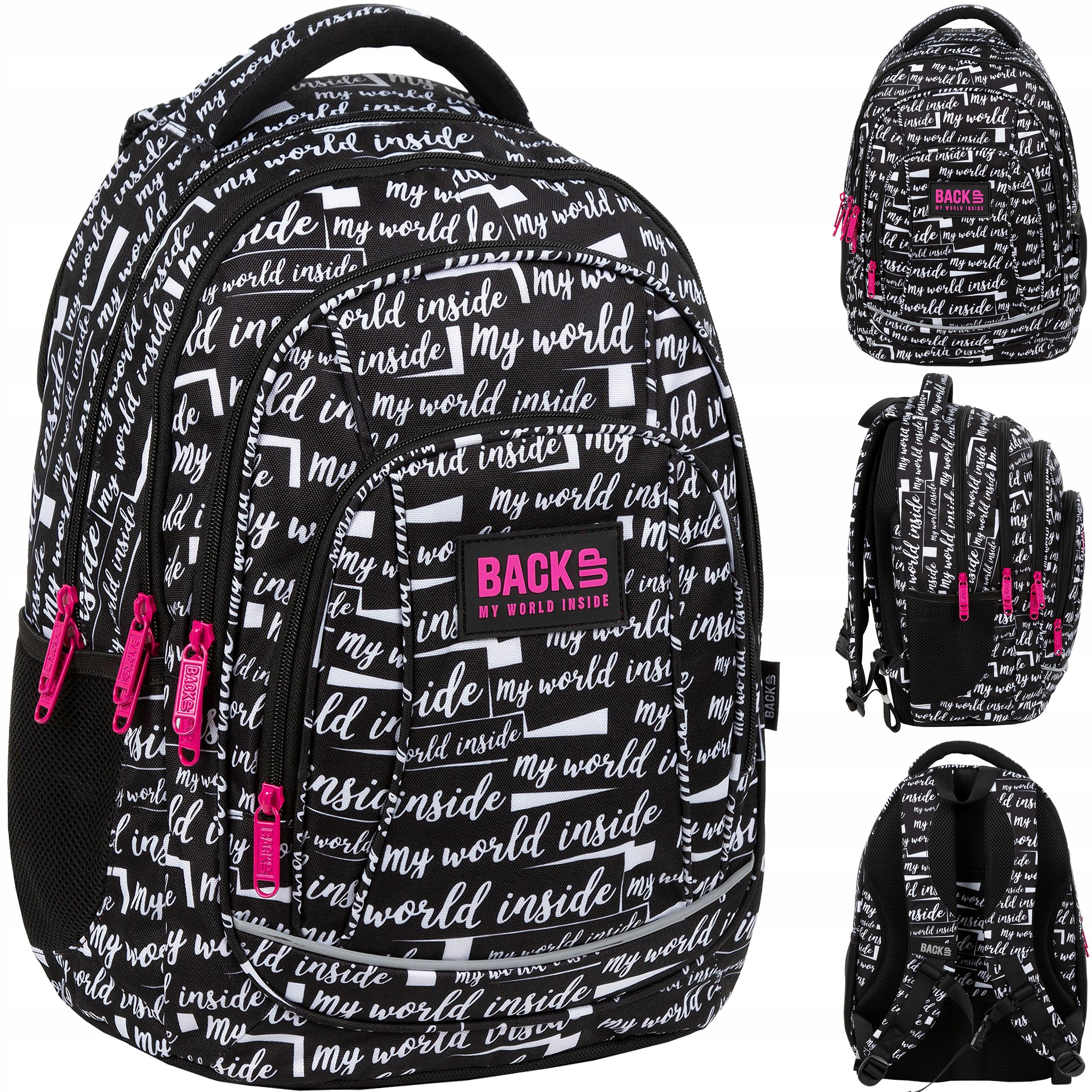 PLECAK SZKOLNY BackUP MŁODZIEŻOWY NAPISY 4-KOMORY