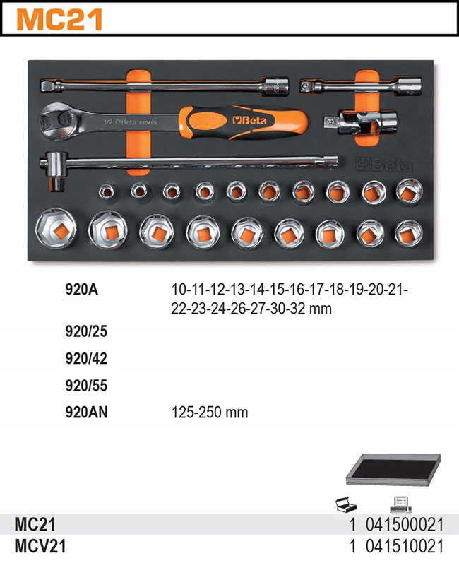 WKŁAD PROFILOWANY Z 24 NARZĘDZIAMI BETA 4150/MC21 Marka Beta