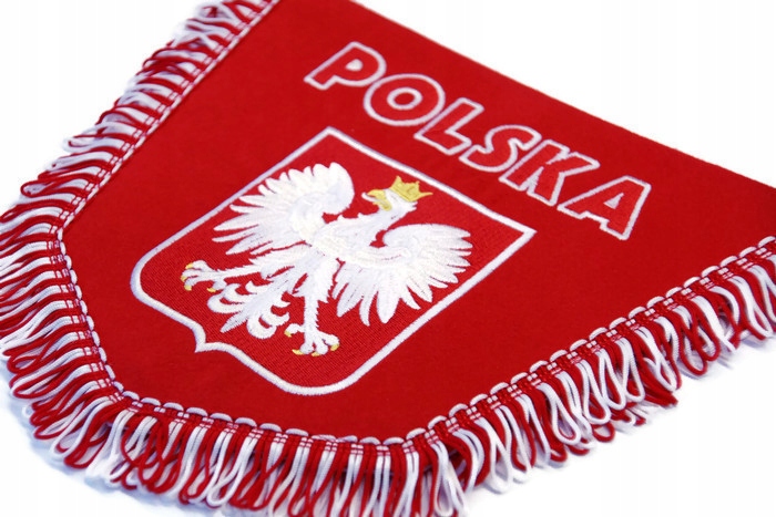 

Proporczyk haftowany pięciokątny Polska Tir Bus cz