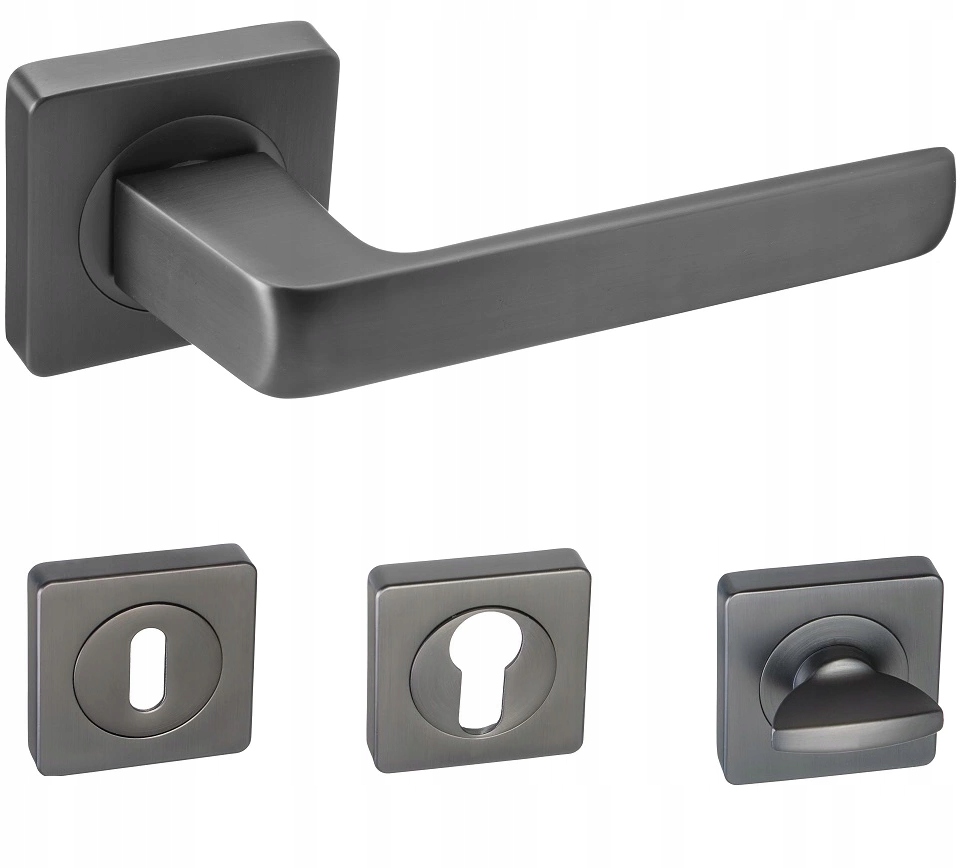 

Klamka Cascada grafit matowy rozety w komplecie