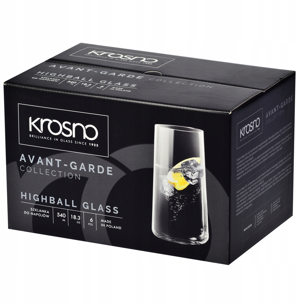 Szklanki Avant-Garde KROSNO 6x 540ml long drink Marka Krosno