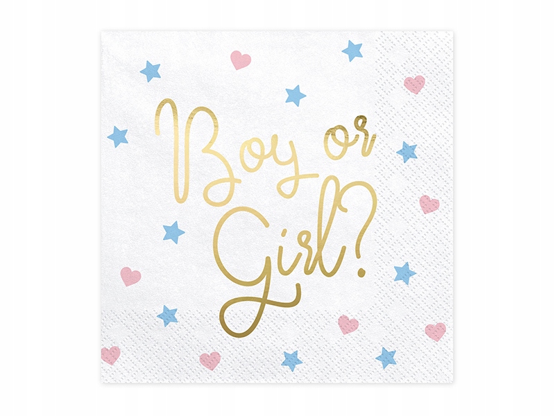 Serwetki BOY OR GIRL różowe błękitne GENDER PARTY