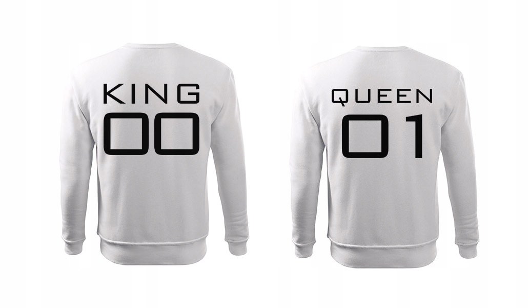 

Bluzy Dla Par King Queen Prezent Personalizacja