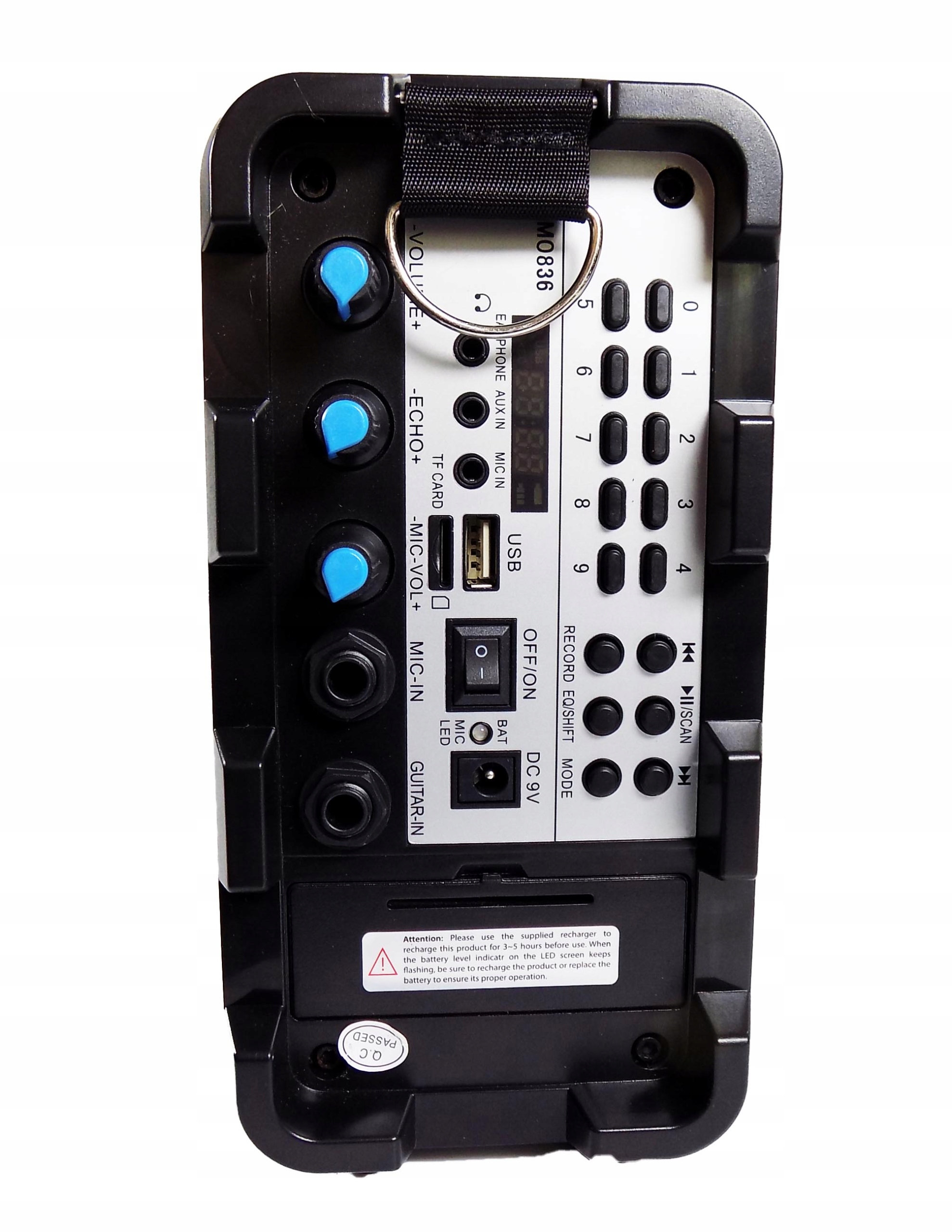 ZESTAW KARAOKE USB SD MP3 BLUETOOTH + 2 MIK BEZPRZ Materiał Metal Plastik