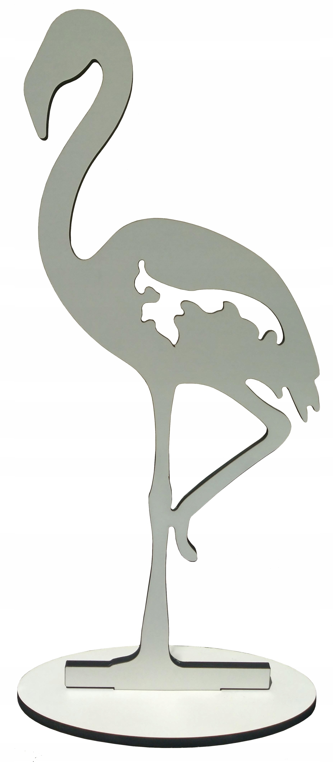 OZDOBA PTAK FLAMING 40CM DREWNO DEKORACJE STOJAK