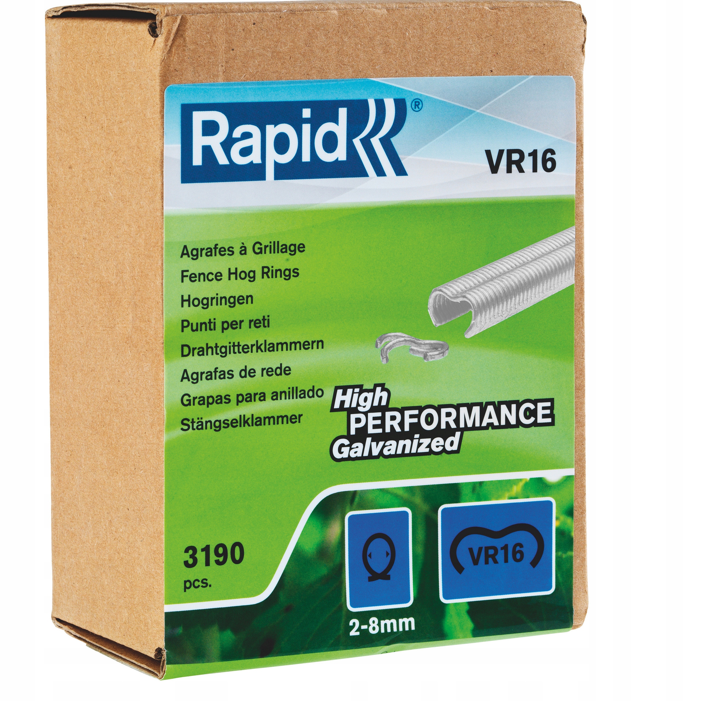 

Zszywki ogrodzeniowe VR16 2-8mm Rapid 3190 sztuk