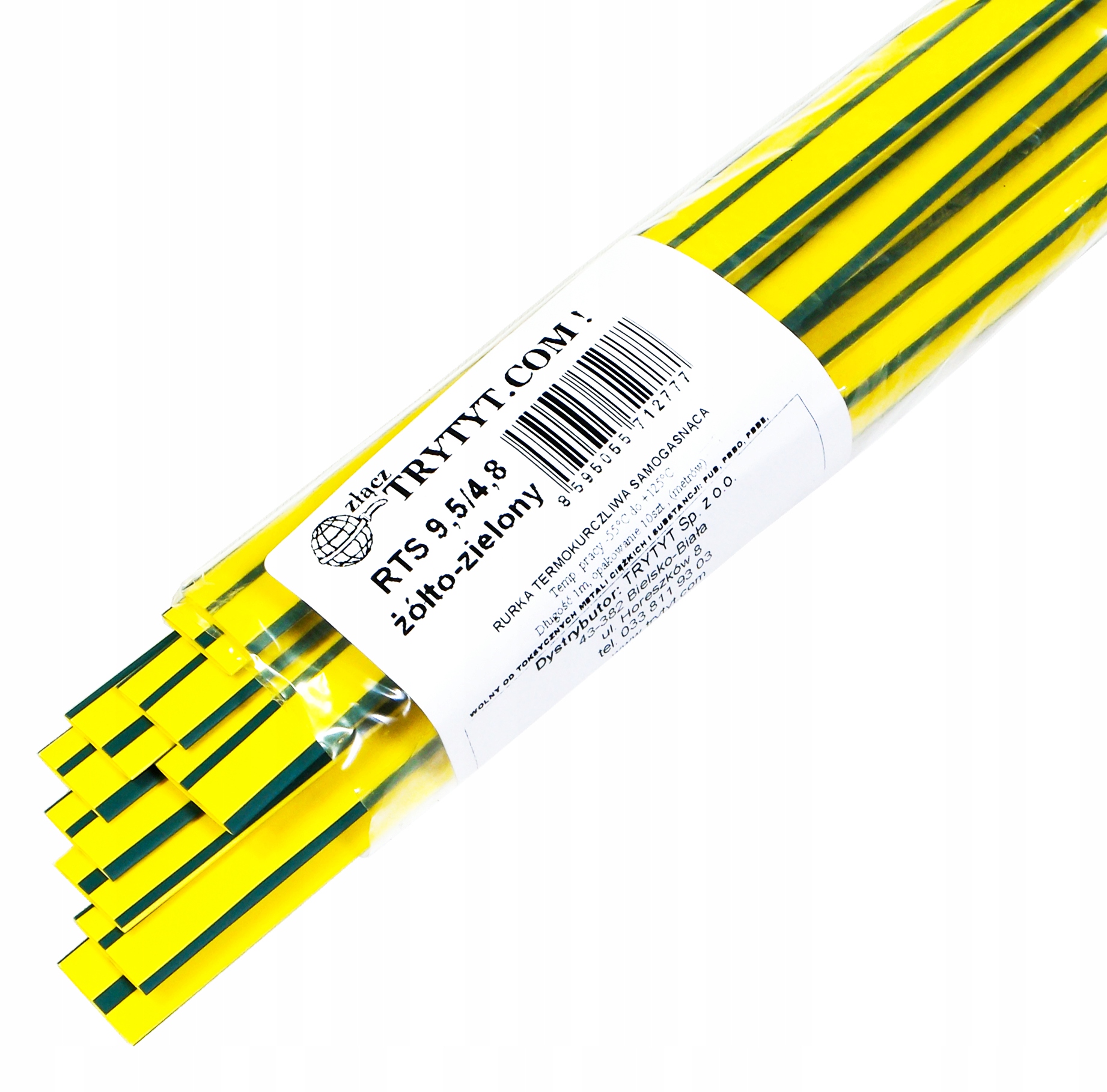 10x RURKA KOSZULKA TERMOKURCZLIWA 9,5 4,8 żółto-zi