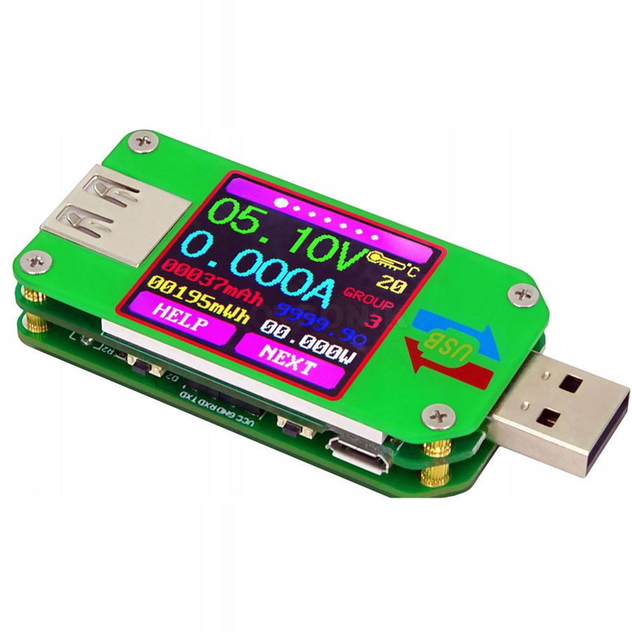 

UM24 miernik portu Usb V A Ohm temperatura mAh mWh