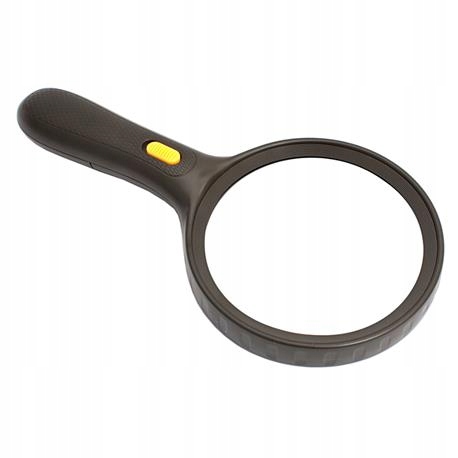 LUPA SZKŁO POWIĘKSZAJĄCE 120/28mm x2 x5, 3x LED