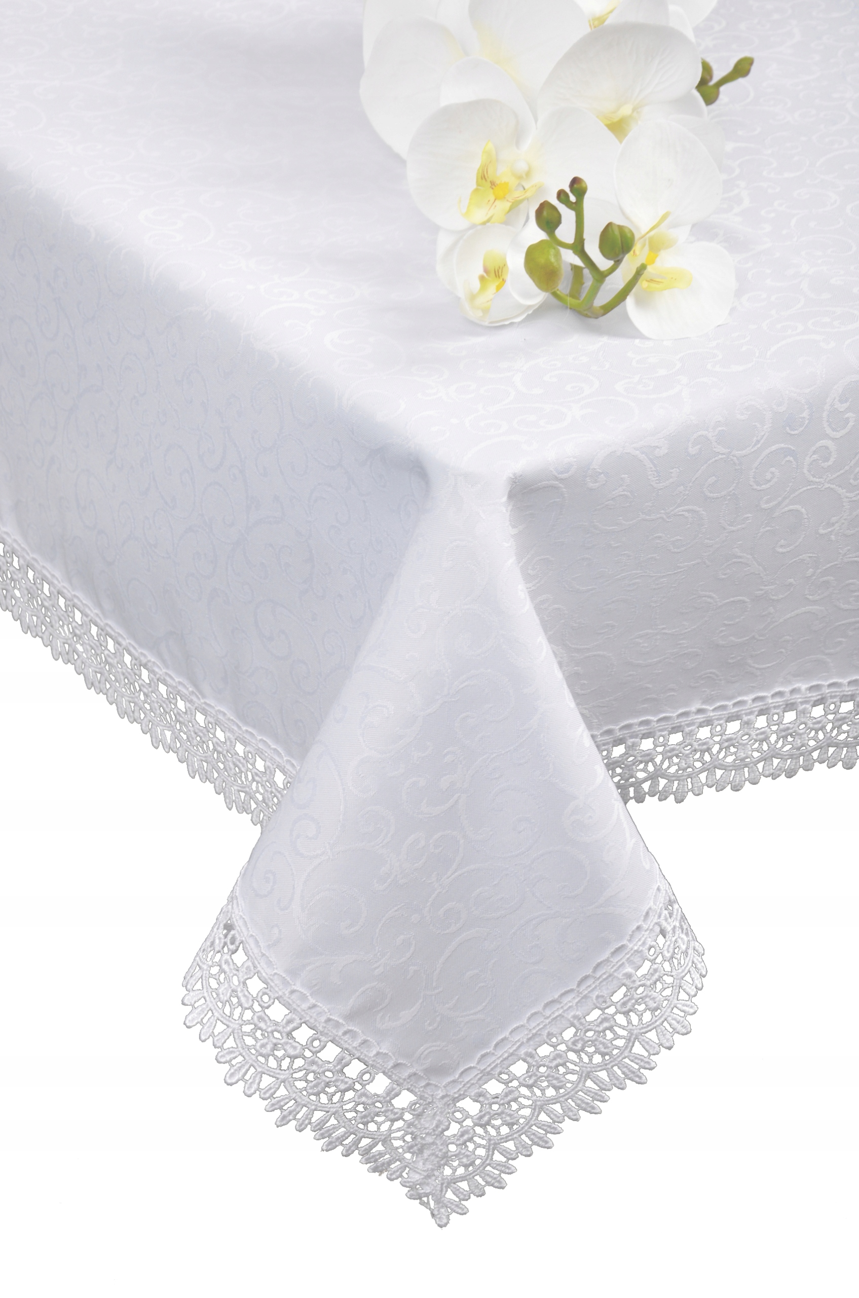 

plamoodporny obrus gipiura Florencja 110x160 biały