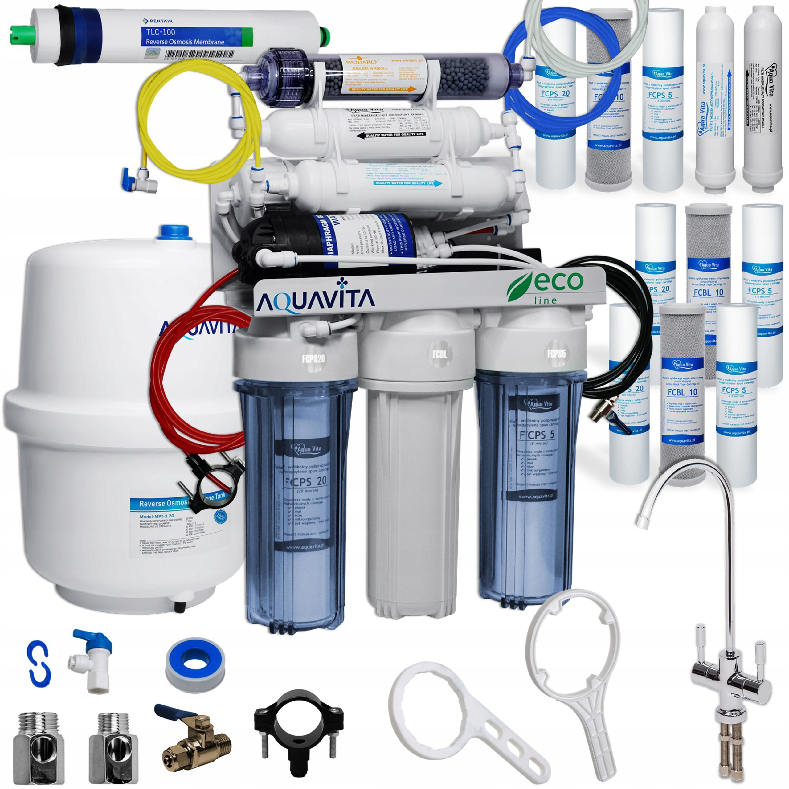 

Osmoza RO7 Filtr Wody Jonizator Redox 400 Pompa