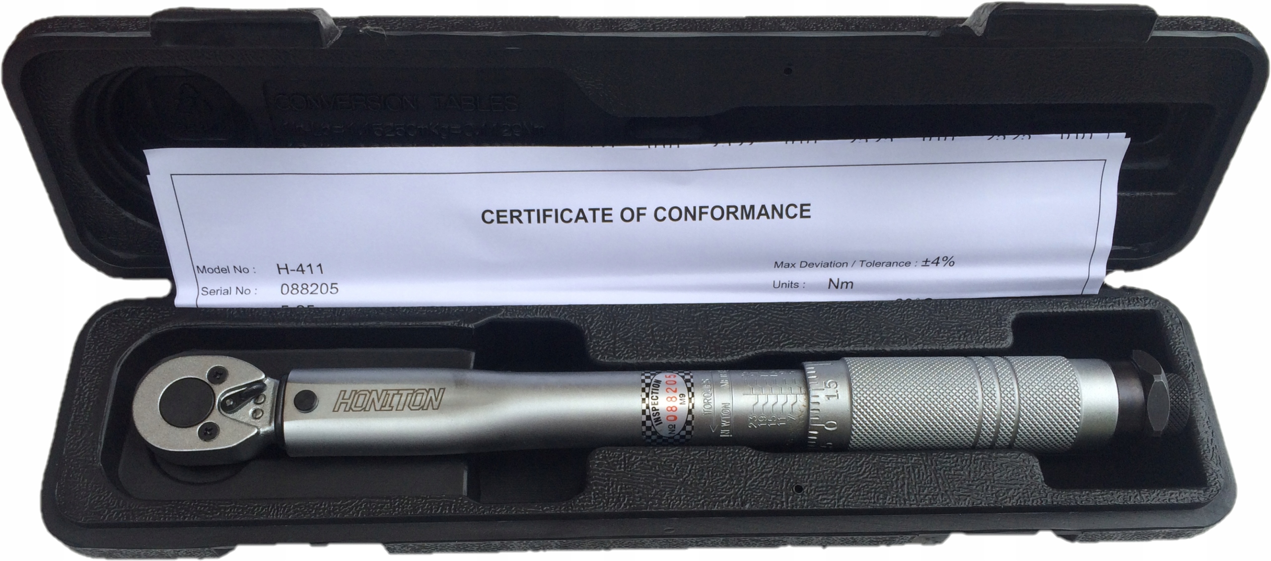

Honiton Klucz dynamometryczny 1/4'' 5-25Nm Certyfi