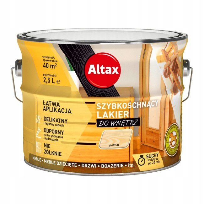

Altax Szybkoschnący Lakier Do Wnętrz 2,5L Półmat