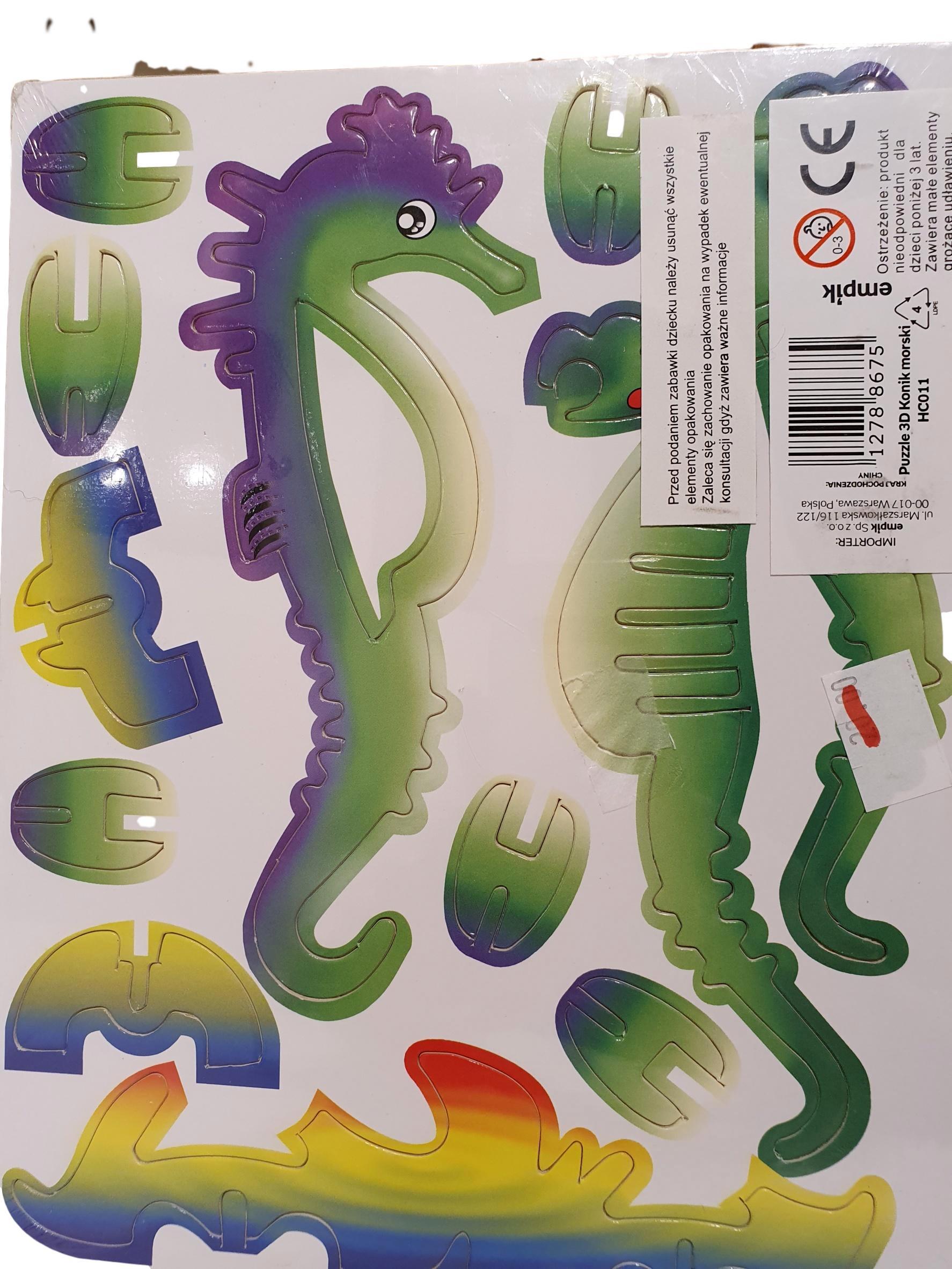 PUZZLE DREWNIANE 3D-Konik Morski EAN (GTIN) 12788675