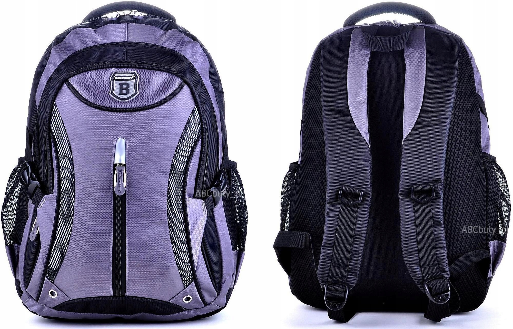 Šedý Černý Batoh Pánský 4 Komory Školní Batoh Studentský Bag Street 15,3 C.