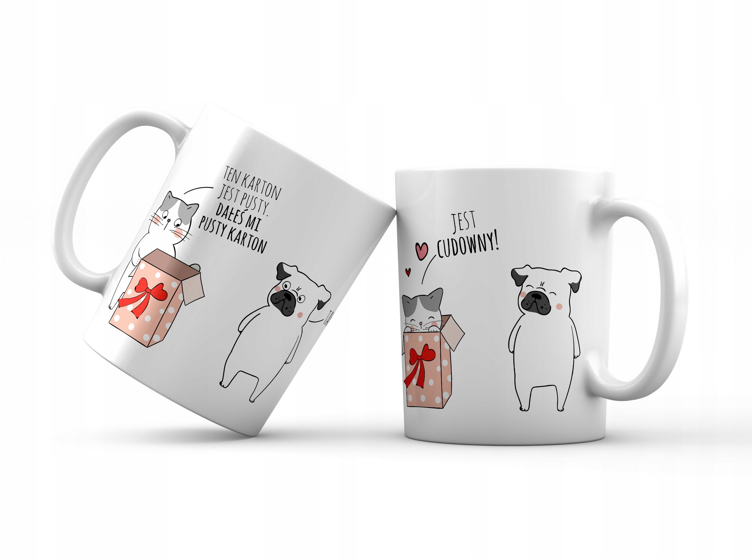 

Kubek prezent słodkie Koty Psy Zabawne historyjki