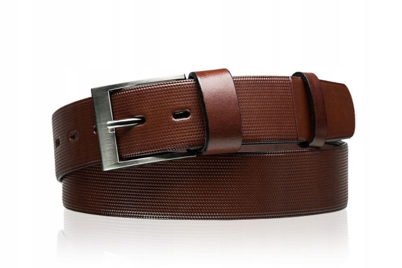 Pasek skórzany męski brązowy szeroki pas Betlewski Marka Betlewski