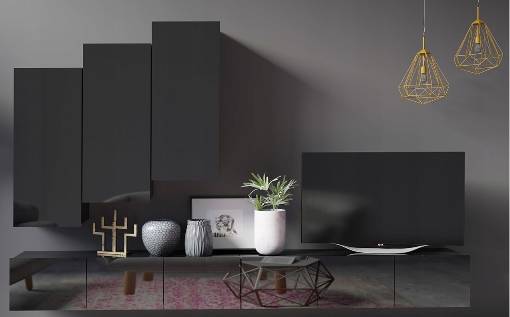 Meblościanka MODERN w połysku 19 Kolor frontów biały