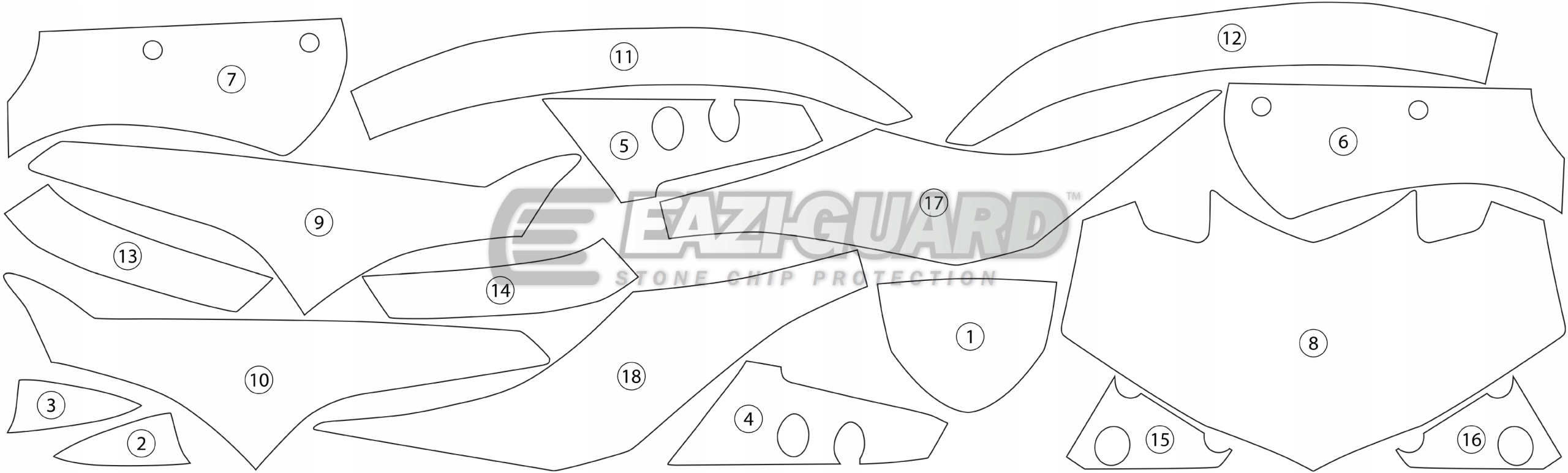ЗАХИСНА ПЛІВКА-ГАЛЬКА ВІДКОЛИ-YAMAHA R1M 2015-