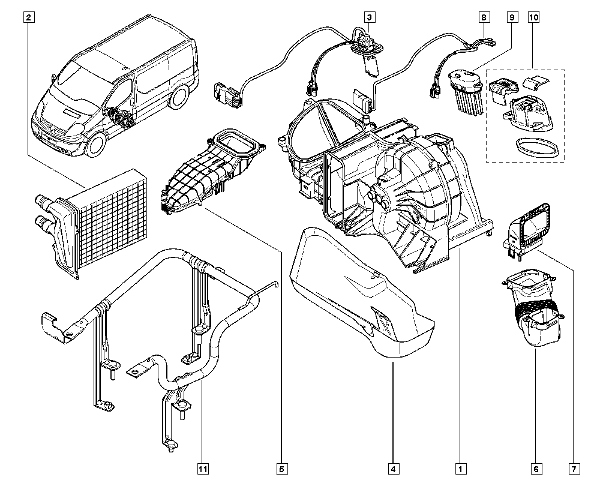 OBUDOWA WENTYLATORA TRAFIC II VIVARO A ORYGINAL Weight with packaging 6 kg
