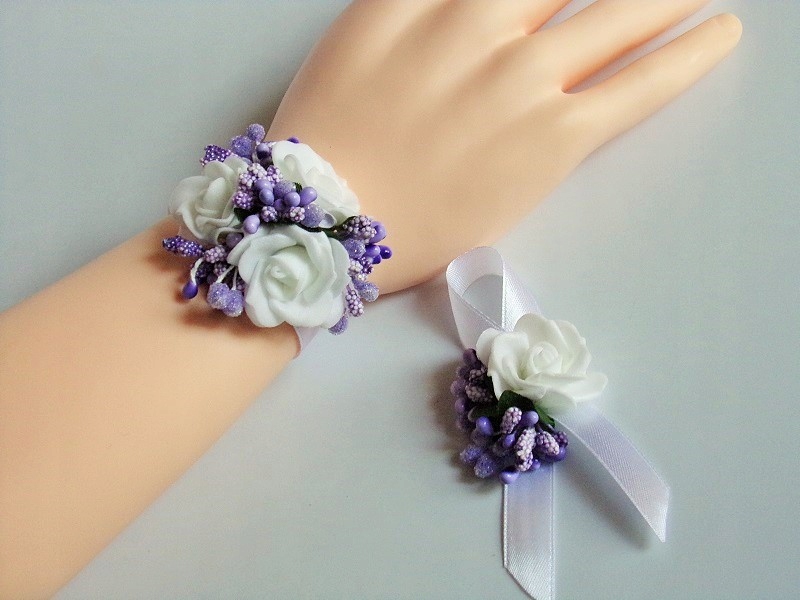 KM 14 F * Kotylion + przypinka * ślub, studniówka Kolor dominujący wielokolorowy