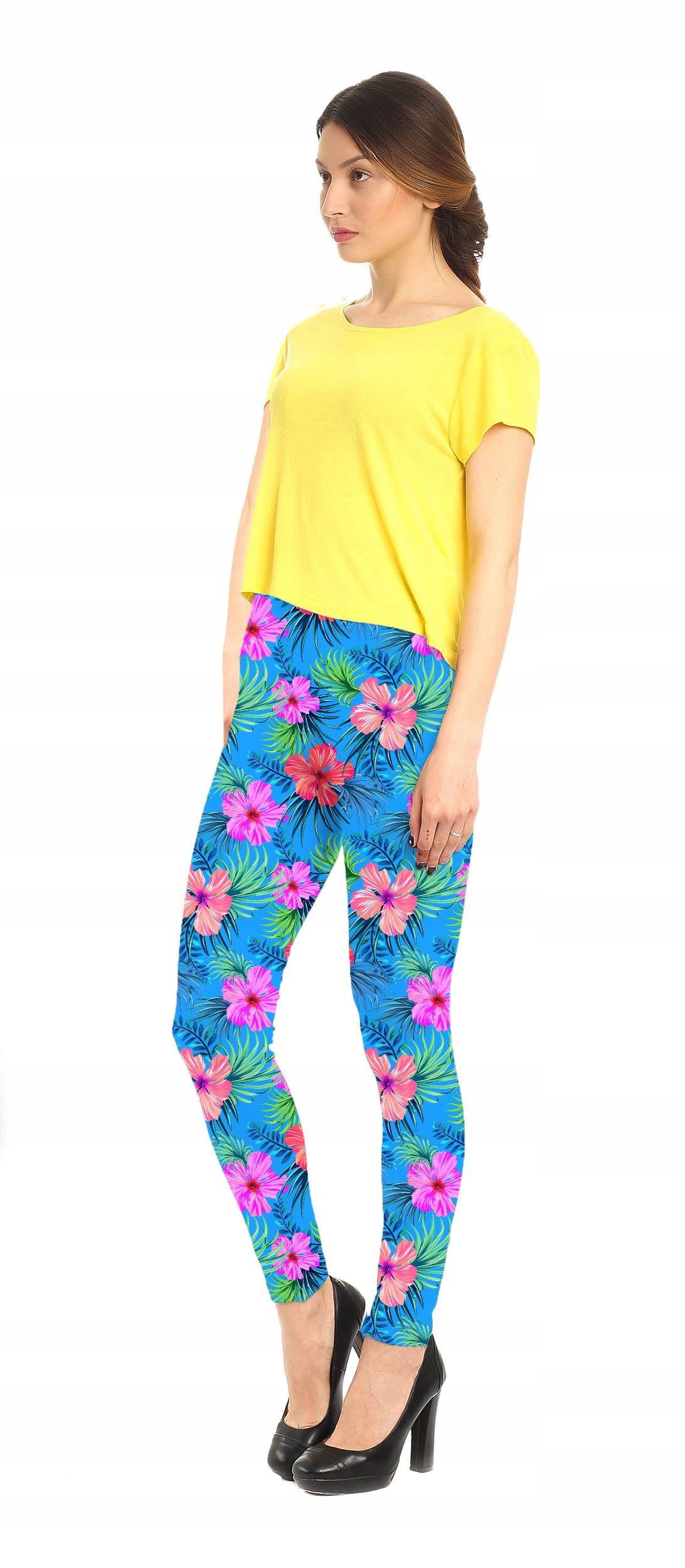 LEGGINSY ŚWIAT KWIATÓW FITNESS YOGA MODA Marka inna