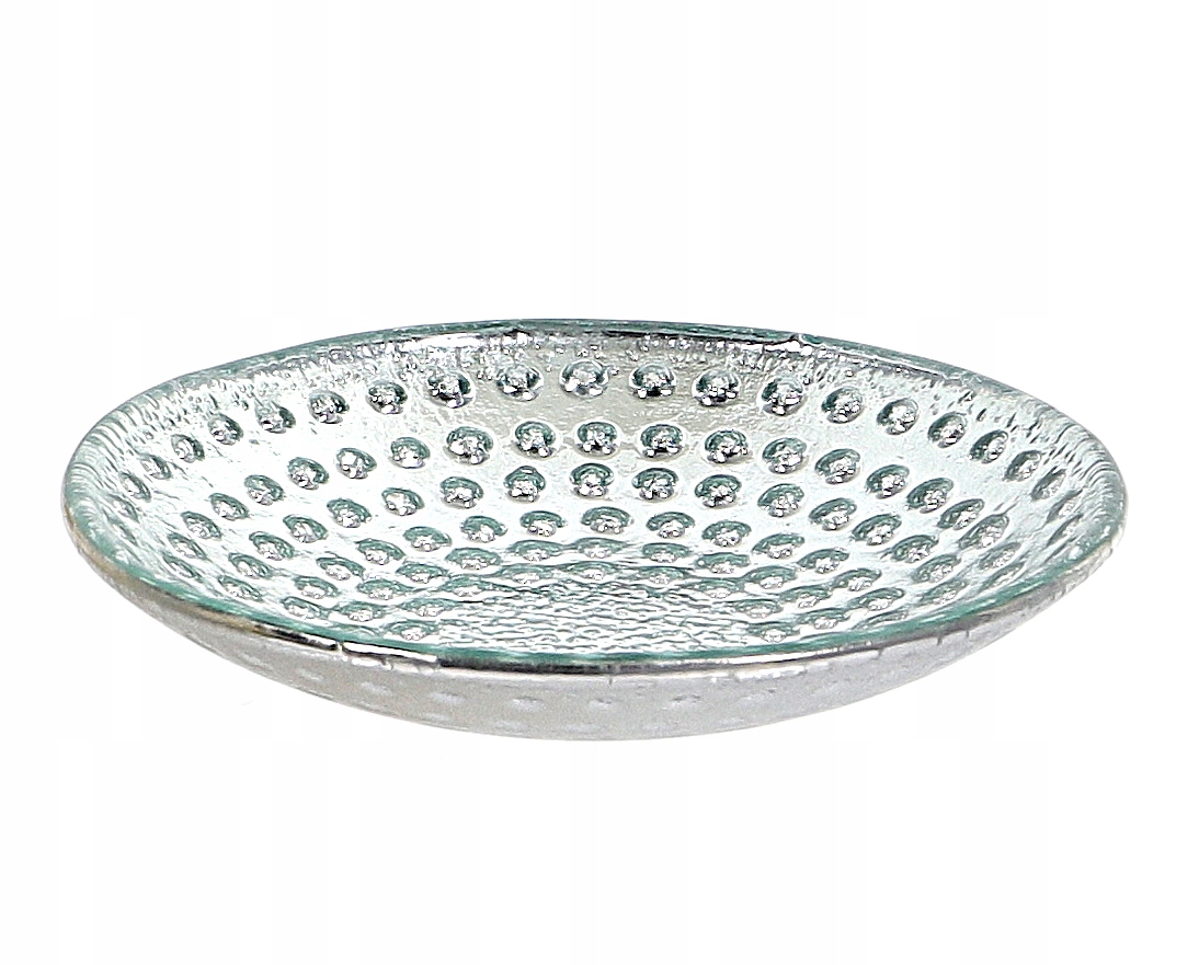 TŁOCZONA SREBRNA PATERA DEKORACYJNA NA ŚWIECĘ