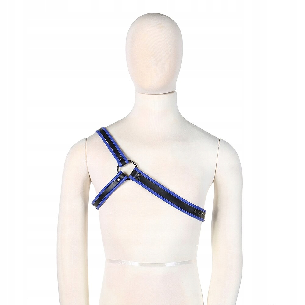 HARNESS UPRZĄŻ MĘSKA BLU METALRING FETISH BDSM UNI Rozmiar uniwersalny