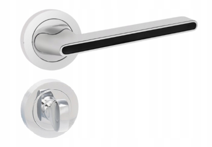 Klika Tesla chrom lesklá/černá Wc rozety