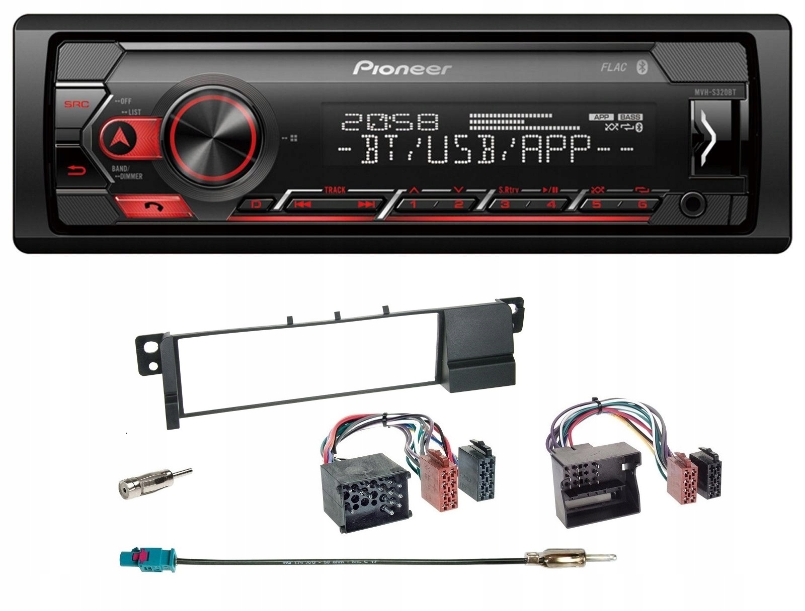 Pioneer MVH-S320BT Rádio Usb Bluetooth Usb Bmw 3 E46 montážny set