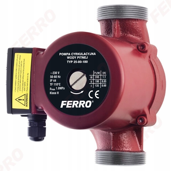 Ferro Pompa Cykrulacyjna C.o 25-80 180 0301W